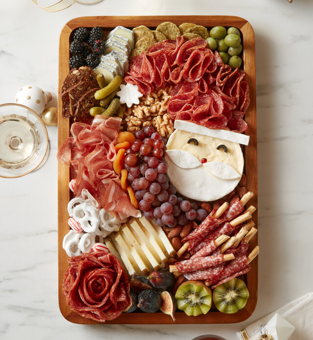 Charcuterie in the shape of santa
