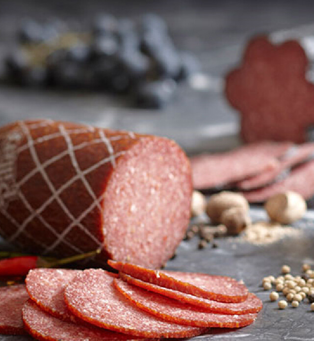 Close up shot of Black Kassel deli products.